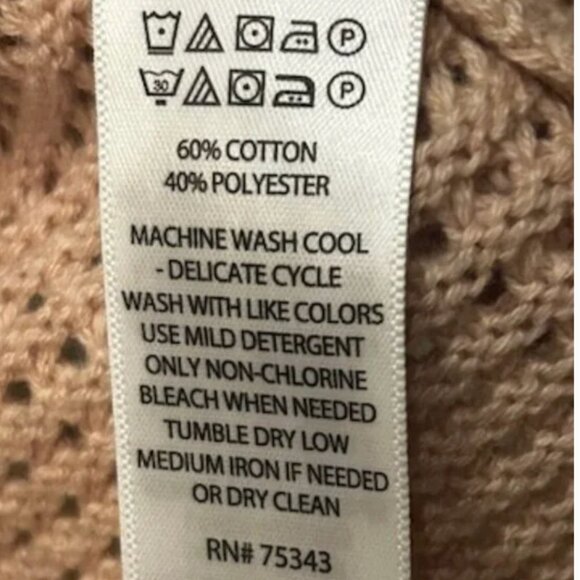 NWOT Dakini Relaxed Fit Crochet Waffle Knit Sweater Tunic With Zip Sides - Picture 3 of 5